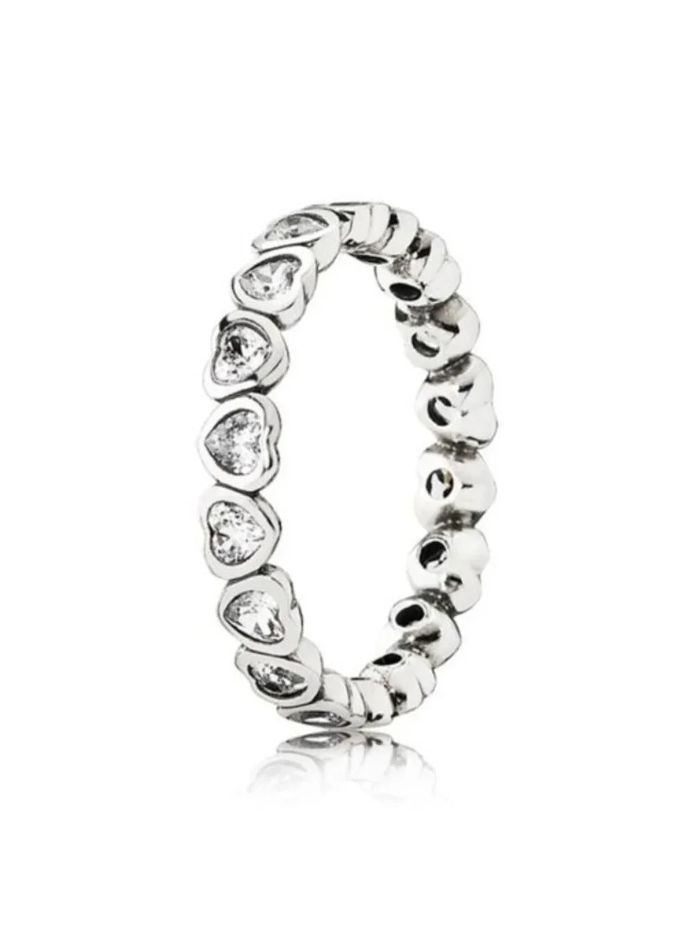 Pandora Sterling Silver Forever More Stackable Ring 190897cz, size 6.0